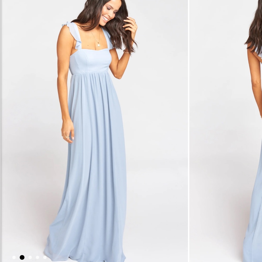 Mumu steel blue chiffon June dress